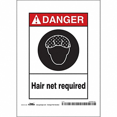 CONDOR 468K30 Safety Sign 7 in x 5 in Polyethylene