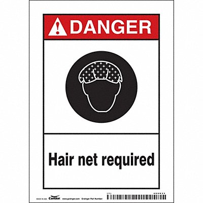 CONDOR 468K33 Safety Sign 7 in x 5 in Vinyl