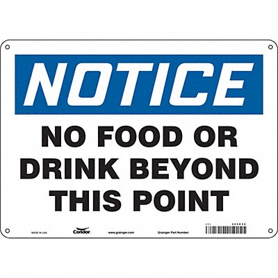 CONDOR 468K59 Safety Sign 10 in x 14 in Aluminum