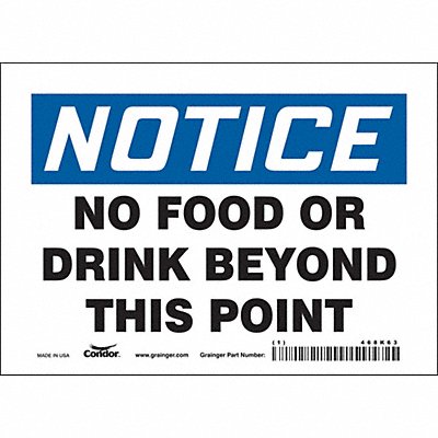 CONDOR 468K63 Safety Sign 5 in x 7 in Vinyl