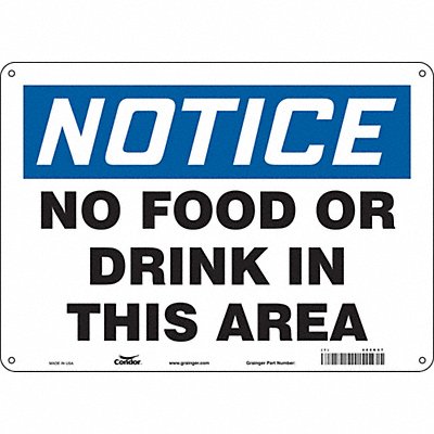 CONDOR 468K67 Safety Sign 10 in x 14 in Aluminum