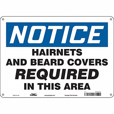 CONDOR 468K98 Safety Sign 10 in x 14 in Aluminum