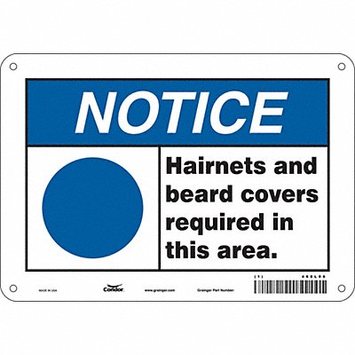CONDOR 468L06 Safety Sign 7 in x 10 in Polyethylene