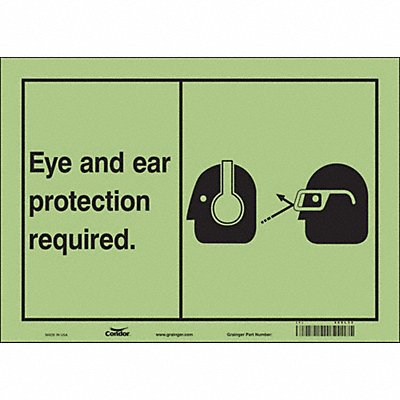 CONDOR 468L32 Safety Sign 10 inx14 in Glow Vinyl