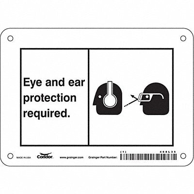 CONDOR 468L35 Safety Sign 5 in x 7 in Polyethylene