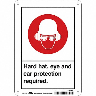 CONDOR 468L66 Safety Sign 10 inx7 in Aluminum