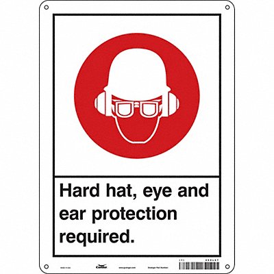 CONDOR 468L67 Safety Sign 14 in x 10 in Aluminum