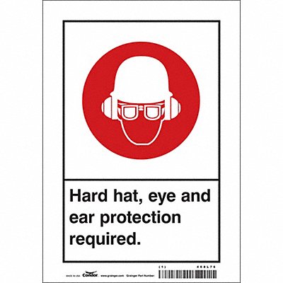 CONDOR 468L76 Safety Sign 10 in x 7 in Vinyl