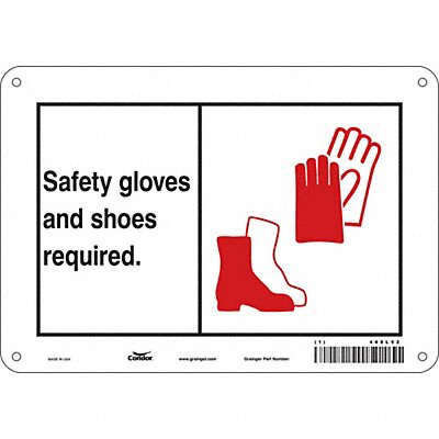 CONDOR 468L92 Safety Sign 7 in x 10 in Polyethylene