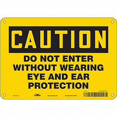 CONDOR 468M01 Safety Sign 7 in x 10 in Aluminum
