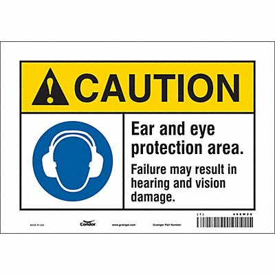 CONDOR 468M20 Safety Sign 7 inx10 in Vinyl