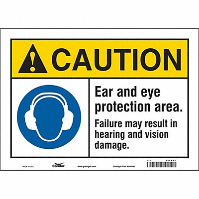 CONDOR 468M21 Safety Sign 10 inx14 in Vinyl