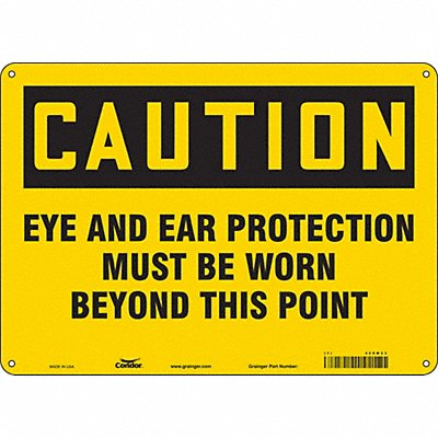 CONDOR 468M23 Safety Sign 10 inx14 in Aluminum
