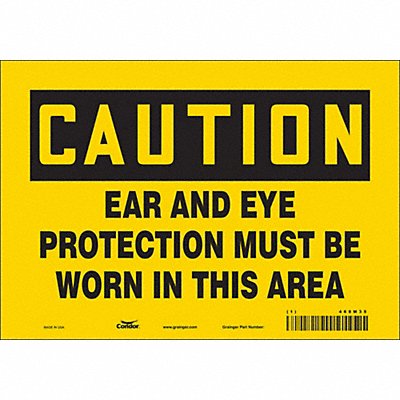 CONDOR 468M35 Safety Sign 7 in x 10 in Vinyl