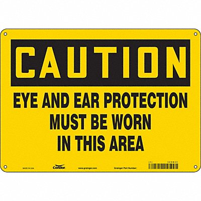 CONDOR 468M45 Safety Sign 10 inx14 in Aluminum