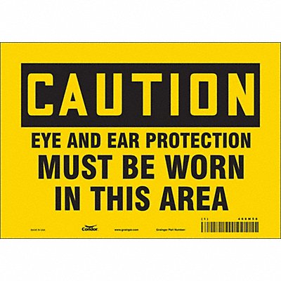 CONDOR 468M56 Safety Sign 7 in x 10 in Vinyl
