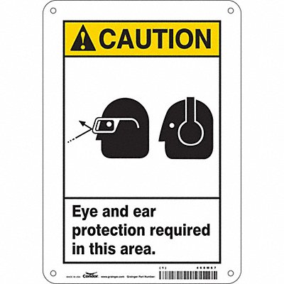 CONDOR 468M67 Safety Sign 10 in x 7 in Polyethylene