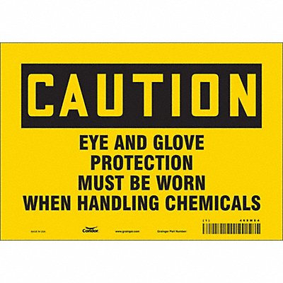 CONDOR 468M84 Safety Sign 7 inx10 in Vinyl