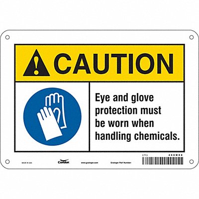 CONDOR 468M88 Safety Sign 7 in x 10 in Polyethylene