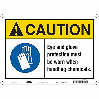 CONDOR 468M89 Safety Sign 10 inx14 in Polyethylene