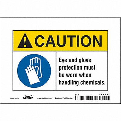 CONDOR 468M91 Safety Sign 5 in x 7 in Vinyl