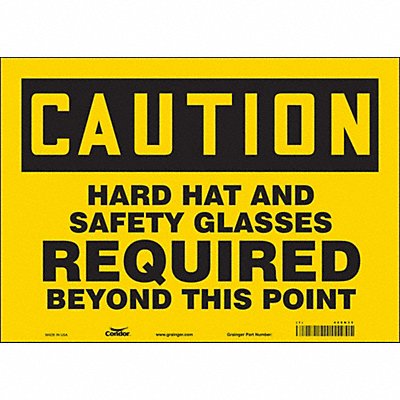 CONDOR 468N35 Safety Sign 10 in x 14 in Vinyl