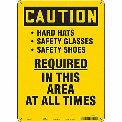CONDOR 468N39 Safety Sign 14 inx10 in Polyethylene