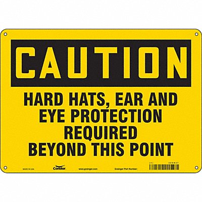 CONDOR 468N47 Safety Sign 10 in x 14 in Polyethylene