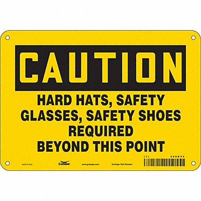 CONDOR 468N54 Safety Sign 7 inx10 in Polyethylene