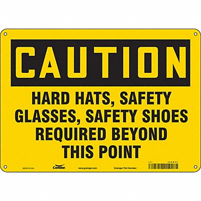 CONDOR 468N59 Safety Sign 10 inx14 in Aluminum