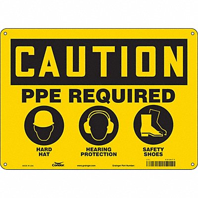 CONDOR 468N73 Safety Sign 10 inx14 in Polyethylene