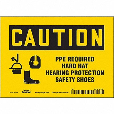 CONDOR 468N80 Safety Sign 5 in x 7 in Vinyl