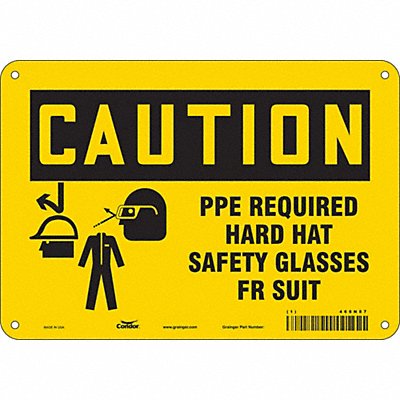 CONDOR 468N87 Safety Sign 7 in x 10 in Aluminum