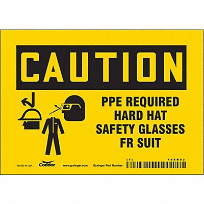CONDOR 468N92 Safety Sign 5 in x 7 in Vinyl