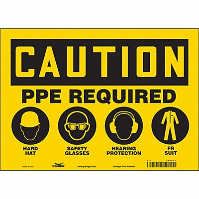 CONDOR 468P11 Safety Sign 10 in x 14 in Vinyl