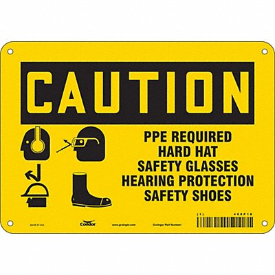 CONDOR 468P18 Safety Sign 7 inx10 in Polyethylene