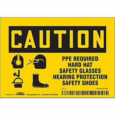 CONDOR 468P20 Safety Sign 3 1/2 inx5 in Vinyl