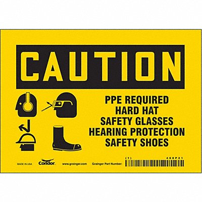 CONDOR 468P21 Safety Sign 5 inx7 in Vinyl