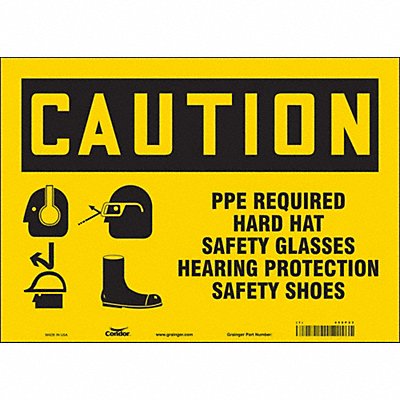 CONDOR 468P23 Safety Sign 10 inx14 in Vinyl