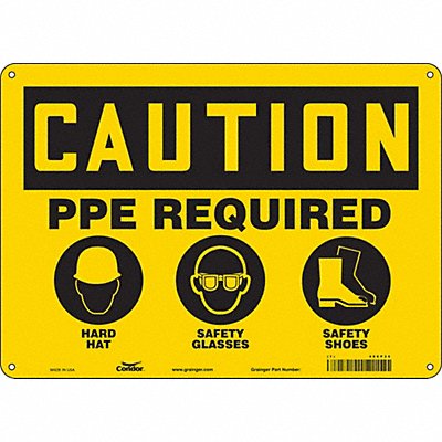 CONDOR 468P26 Safety Sign 10 inx14 in Polyethylene