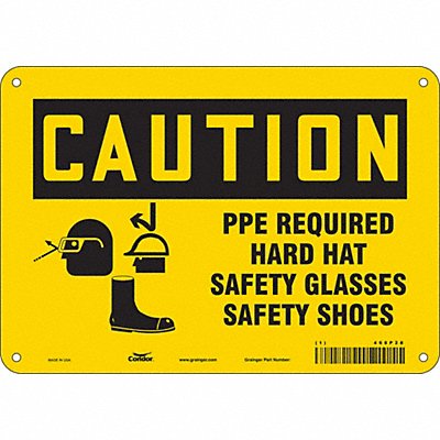 CONDOR 468P28 Safety Sign 7 in x 10 in Aluminum