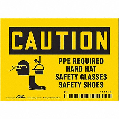 CONDOR 468P32 Safety Sign 3 1/2 inx5 in Vinyl
