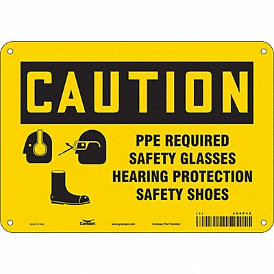 CONDOR 468P42 Safety Sign 7 inx10 in Polyethylene