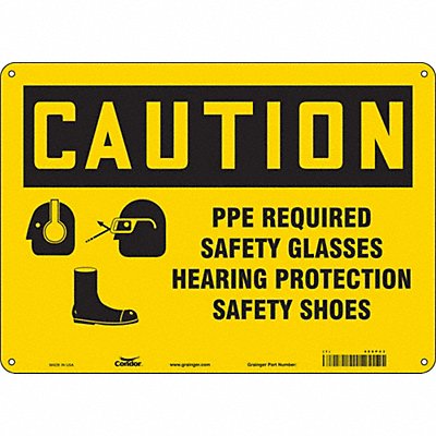 CONDOR 468P43 Safety Sign 10 inx14 in Polyethylene