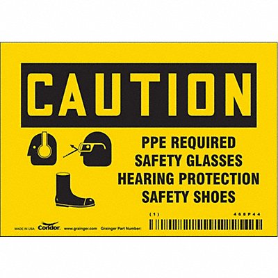 CONDOR 468P44 Safety Sign 3 1/2 inx5 in Vinyl