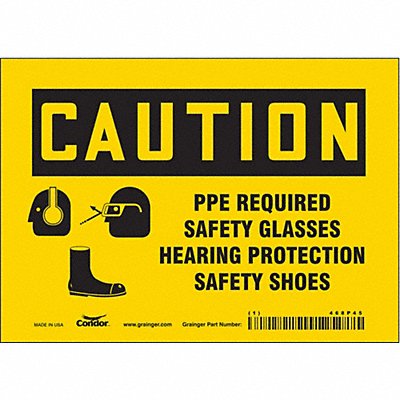 CONDOR 468P45 Safety Sign 5 inx7 in Vinyl