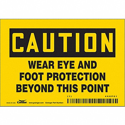 CONDOR 468P61 Safety Sign 3.5in x 5in Vinyl