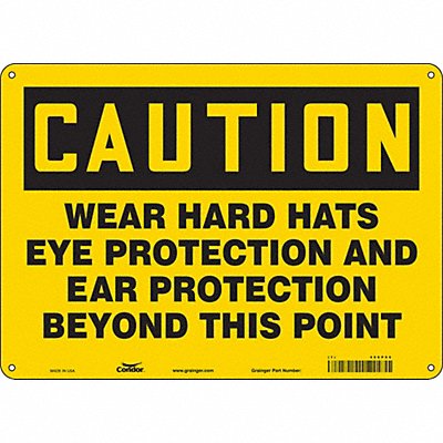 CONDOR 468P66 Safety Sign 10 inx14 in Aluminum