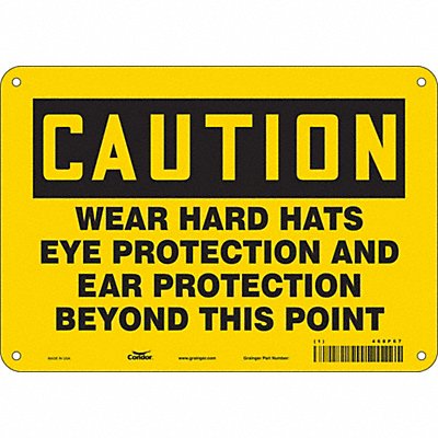 CONDOR 468P67 Safety Sign 7 in x 10 in Polyethylene