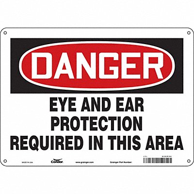 CONDOR 468P94 Safety Sign 10 in x 14 in Aluminum
